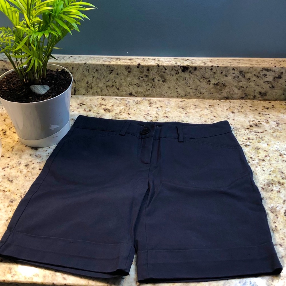 3/$20 Theory navy blue cuffed shorts